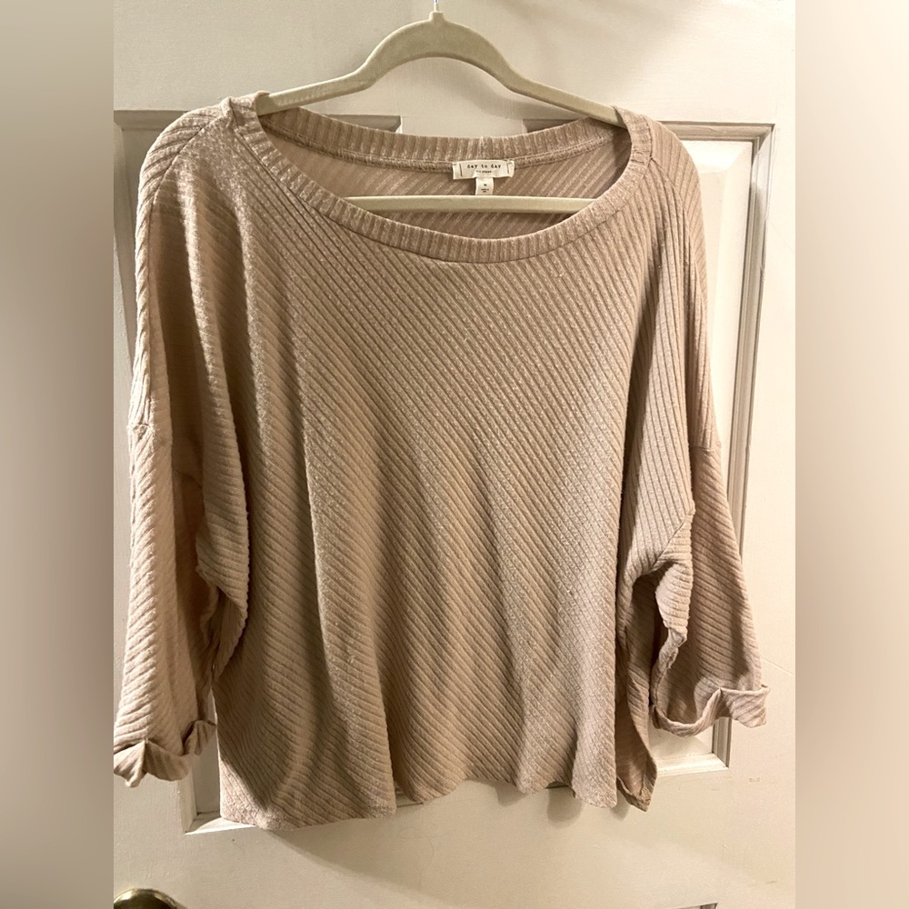 Day To Day Cream Oversized Sweater in Size Medium